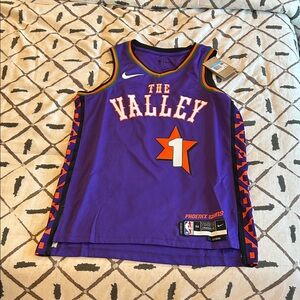 Nike Purple BookerBasketball Jersey with Orange, Green and Black Trim